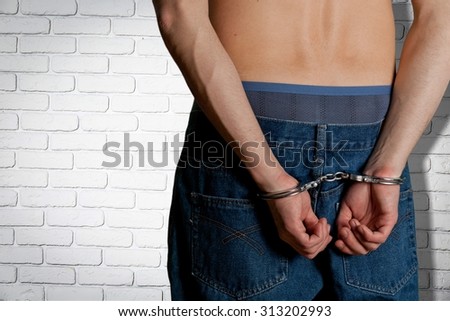 and Girl stripped handcuffed