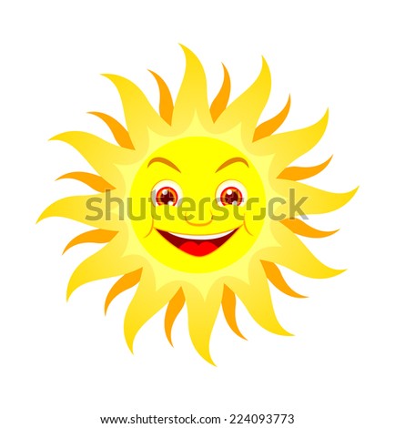 Smiling Sun Stock Vector 71628511 - Shutterstock