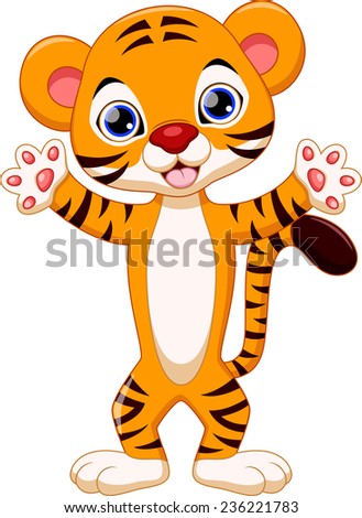 Cute Tiger Cartoon Stock Vector 236493283 - Shutterstock