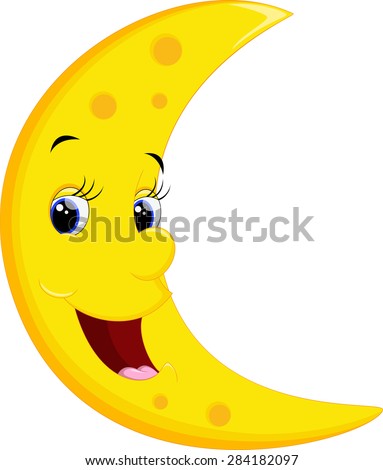 Smiling Moon Cartoon Mascot Character Vector Stock Vector 163704119 ...