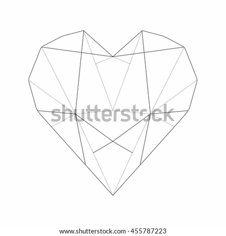 Geometric Hearts Geometric Heart Vector Minimal Stock Vector 623555567 ...