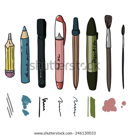 sketch ruler makeup Stock Tools Vector Pen Paint Collection Writing Pencil