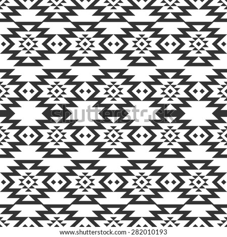 Vector Seamless Tribal Pattern Geometrical Black Stock Vector 247053313 ...
