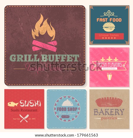 Food Drink Restaurant Bar Tag Sticker Stock Illustration 191006210 - Shutterstock