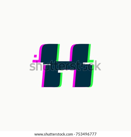 Letter H Digital Pixel Logo Design Stock Vector 537680767 - Shutterstock
