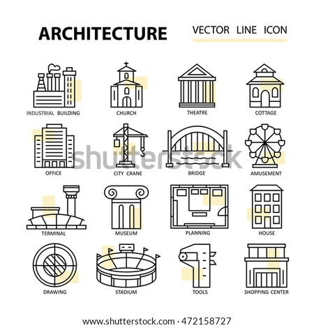 Modern Architecture Characteristics modern thin line icons architecture concept stock vector 411229843 Modern Architecture Characteristics modern thin line icons architecture concept stock vector 411229843