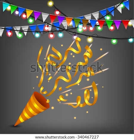 exploding gold confetti popper birthday stock vector 347318432 exploding gold confetti popper birthday stock vector 347318432