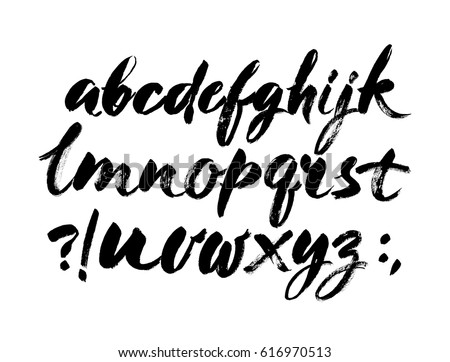 Vector Cursive Alphabet Style Lettering Calligraphy Stock Vector ...