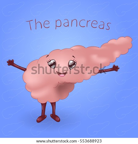 Funny Cartoon Pancreas Stock Vector 553688923 - Shutterstock