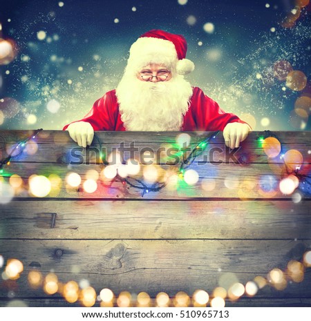 wishes banner christmas Photo Magic Stock Gift Santa Hands Claus 524054182 His