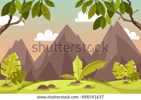 Wild Wood Jungle Vector Illustration Stock Vector 304019453 - Shutterstock