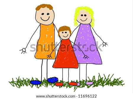 Happy Family Mummy Daddy Son Stock Illustration 13524049 - Shutterstock