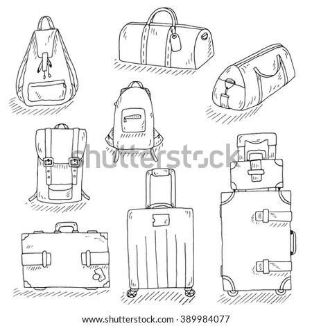 Hand Drawn Vector Travel Objects Drawing Stock Vector 292471208 ...
