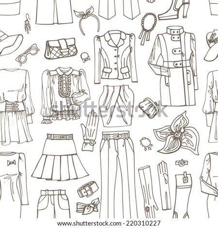 Set Clothes Complect Flat Style Drawing Stock Vector 385145143 ...