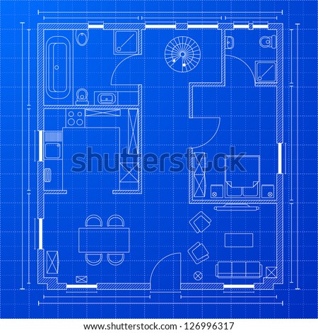 Floorplan Nightclub Stage Bar Blueprint Style Stock Vector 67085578 ...