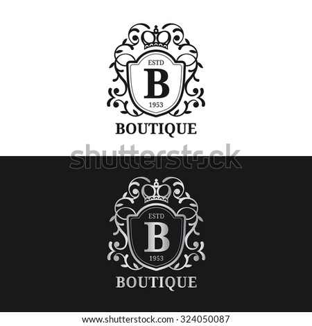 Vector Monogram Logo Template Luxury Letter Stock Vector ...