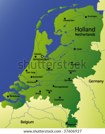 Detailed Vector Map Holland Netherlands Stock Vector 37606927 ...