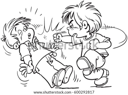 stock vector children fighting 600292817