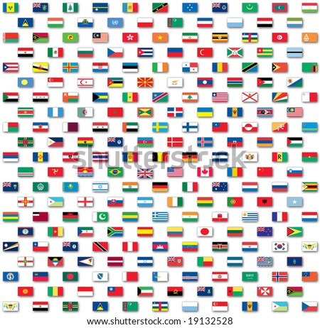 Vector World Flags Nonraster Drop Shadows Stock Vector 49543957 ...