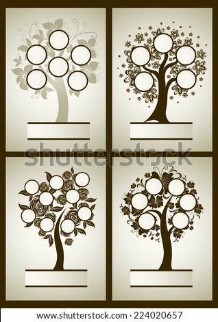 Vector Family Tree Design Frames Autumn Stock Vector 61788724 Shutterstock Vector Family Tree Design With Frames And Autumn Leafs Place For Text