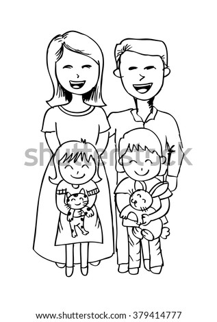 Happy Family Outline Illustration Stock Illustration 21248257 ...