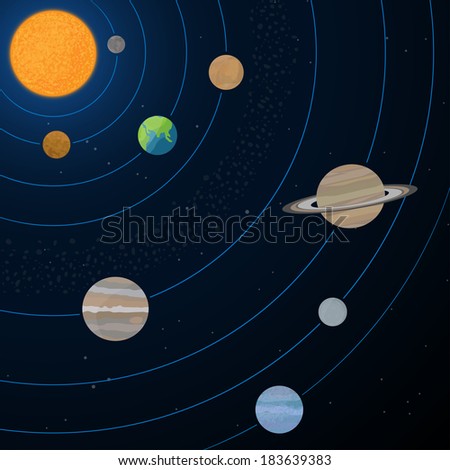 Vintage Style Solar System Illustration Planets Stock Vector 104607968 ...
