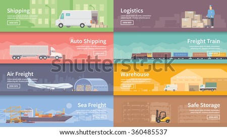 Colourful Camping Vector Flat Banner Set Stock Vector 261363242 ...