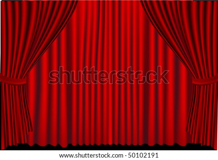 Vector Red Stage Curtains Open Spot Stock Vector 50102188 - Shutterstock