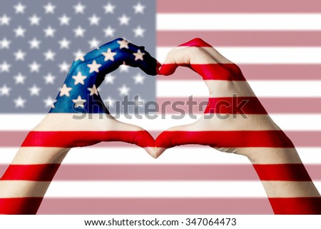 American Flag On Heart Shaped Hands Stock Photo 207494515 - Shutterstock