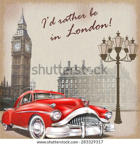 London Vintage Poster Stock Vector 255555067 - Shutterstock