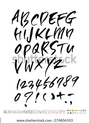 Lowcase Handwritten Alphabet Set Each Letter Stock Vector 288108710 ...