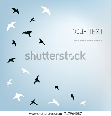 Vector Illustration Flock Flying Birds Stock Vector 44075908 - Shutterstock