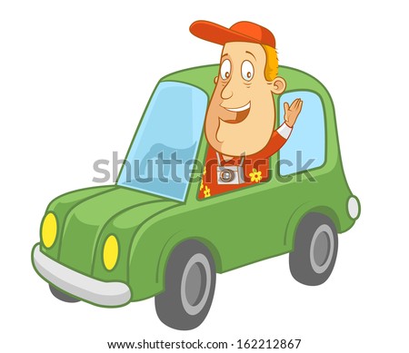 Boy Driving Car Stock Vector 37375459 - Shutterstock