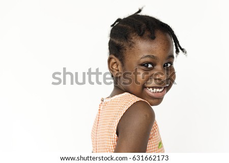 Little Black Girl On White Background Stock Photo 99262190 - Shutterstock