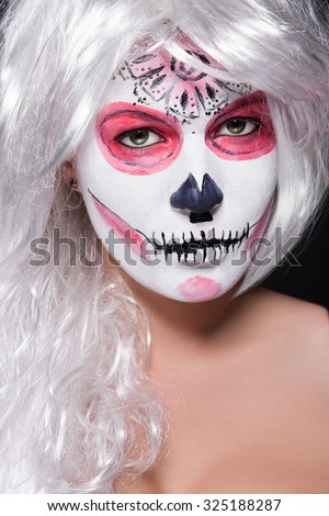 Girls Face Close Up Her Green Stock Photo 325188293 - Womens Halloween Face Makeup Girls Face Close Up Her Green Stock Photo 325188293 - Womens Halloween Face Makeup