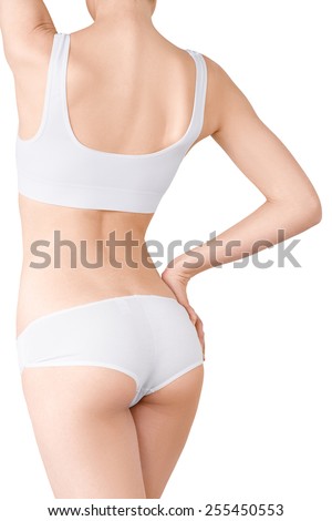 Young girl meditates naked and does acrobatic exercises 1