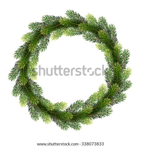 Spruce Wreath Watercolor Vector Stock Vector 288166445 - Shutterstock