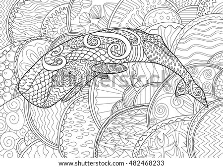 Hand Drawn Humpback Whale Isolated Illustration Stock Vector 336022580 ...