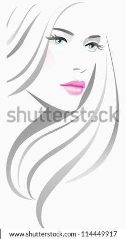 Cosmetic Icon Fashion Female Face Beautiful Stock Vector 61801840 ...