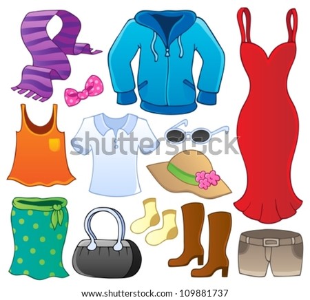 Set Women Clothes Accessories Vector Stock Vector 112579361 - Shutterstock