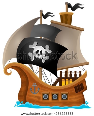 Pirate Ship Vector Illustration Stock Vector 318476519 - Shutterstock