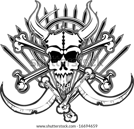 Logo Beast Pirate Skull Bones Death Stock Vector 16694698 - Shutterstock