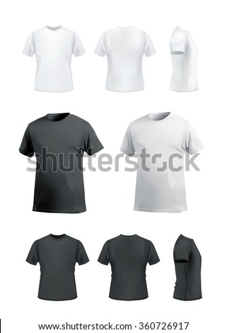 side vector t view shirt Set Template Side Front Back Tshirt 303178079 Stock Vector