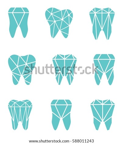 Tooth Logo Set Vector Illustration Dental Stock Vector 579066451 ...