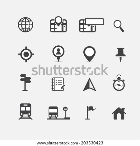 Map Icons Set Stock Vector 316254245 - Shutterstock