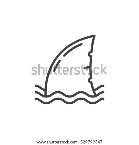 Shark Fin Icon Vector Filled Flat Stock Vector 529799335 - Shutterstock