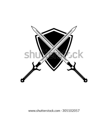 Shield Two Swords Stock Vector 82449235 - Shutterstock