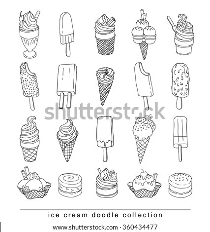 Hand Drawn Vector Illustrations Collection Ice Stock Vector 622340864 ...