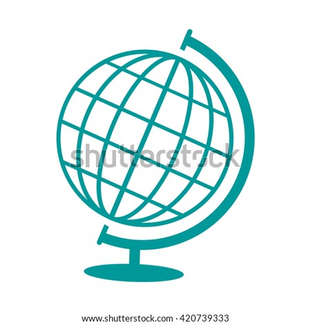 Globe Vector Iconblack Globe On White Stock Vector 408074428 - Shutterstock