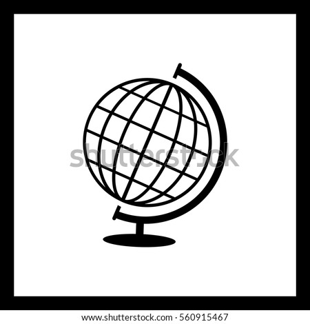 Globe Vector Iconblack Globe On White Stock Vector 408074428 - Shutterstock